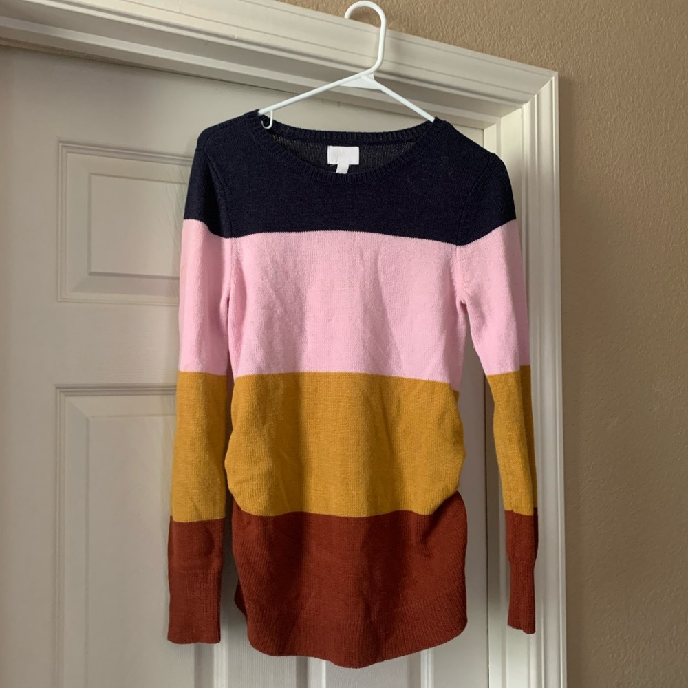 Maternity colorblock sweater